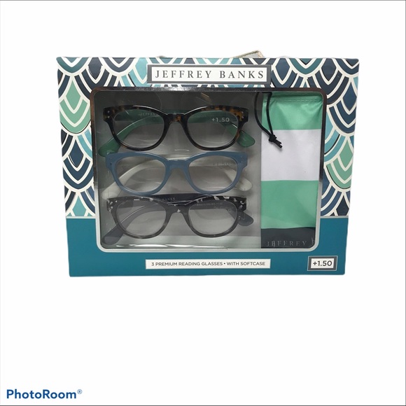 Jeffrey Banks +1.50 Pack of 3 Reading Glasses - Picture 1 of 4